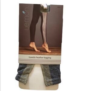 Lemon Loungewear Tuxedo Stripe Heather Legging NWT in Mineral